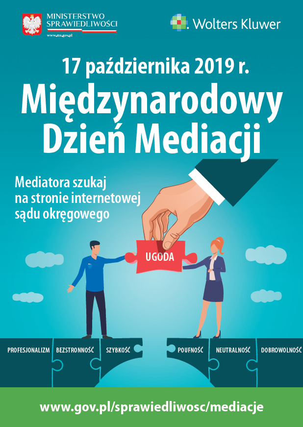 zdjęcie kolorowe: plakat promujący Międzynarodowy Dzień Mediacji