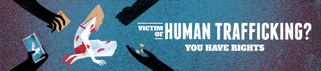 zdjęcie kolorowe: baner promujący Europejski Dzień Przeciwko Handlowi Ludżmi