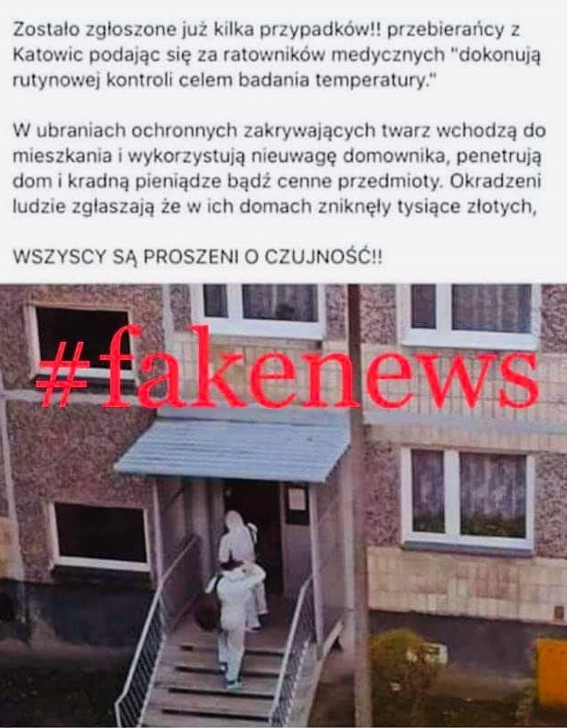 zdjęcie kolorowe: fake news dotyczący oszustów okradających mieszkania