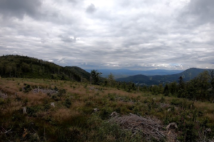 Na zdjęciu widać góry i lasy oraz łąki w Beskidzie Śląskim 