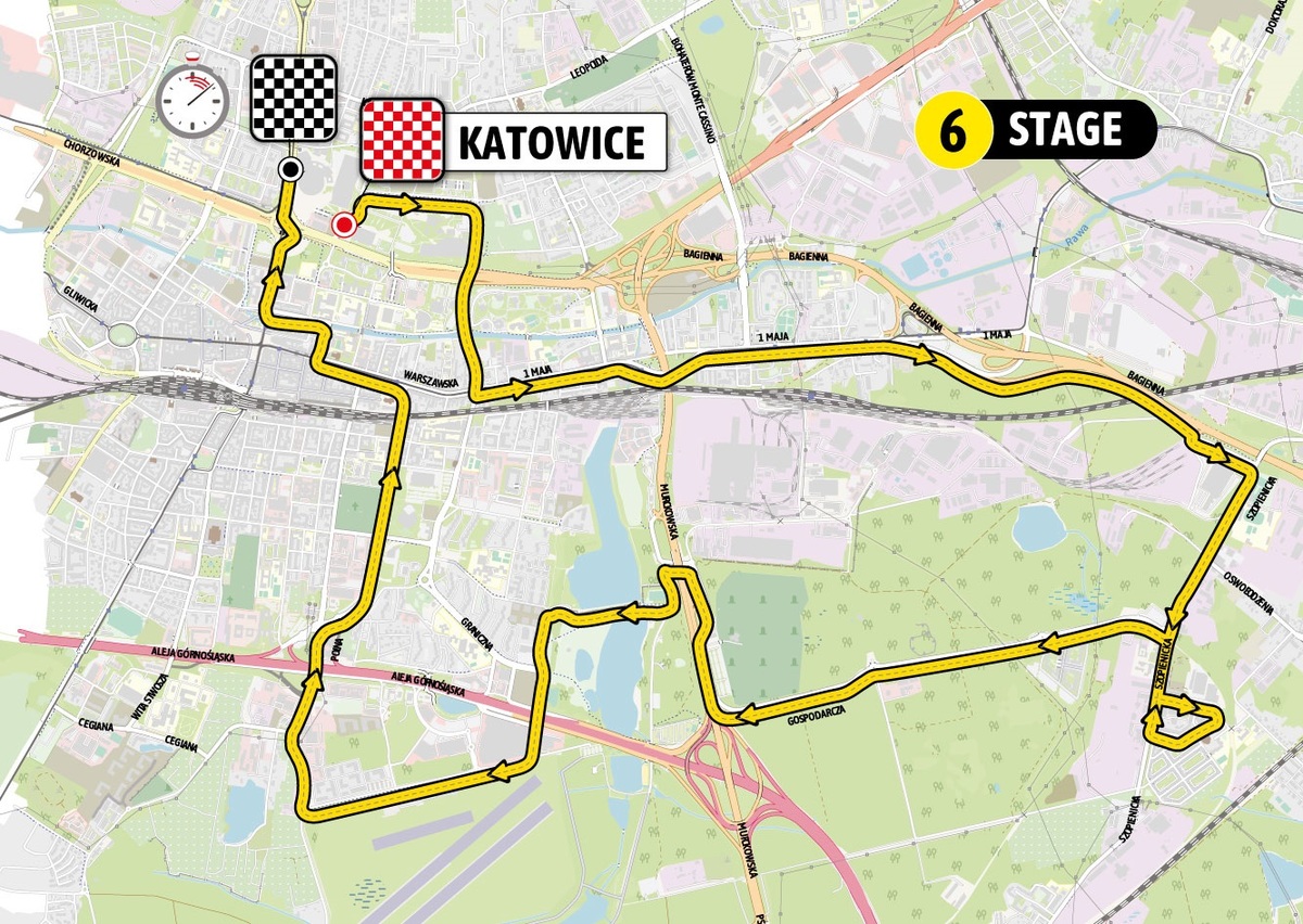 zdjęcie kolorowe: mapa VI etapu 800. Tour de Pologne