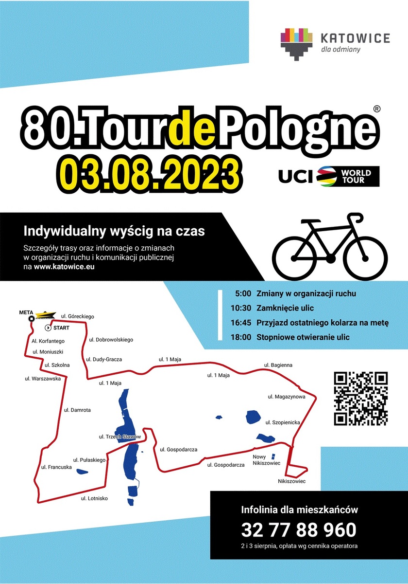 zdjęcie kolorowe:plakat przedstawiający trasę VI etapu 800. Tour de Pologne