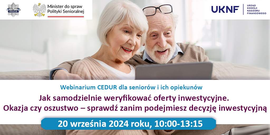 zdjęcie kolorowe: plakat zachęcający do udziału w webinarium