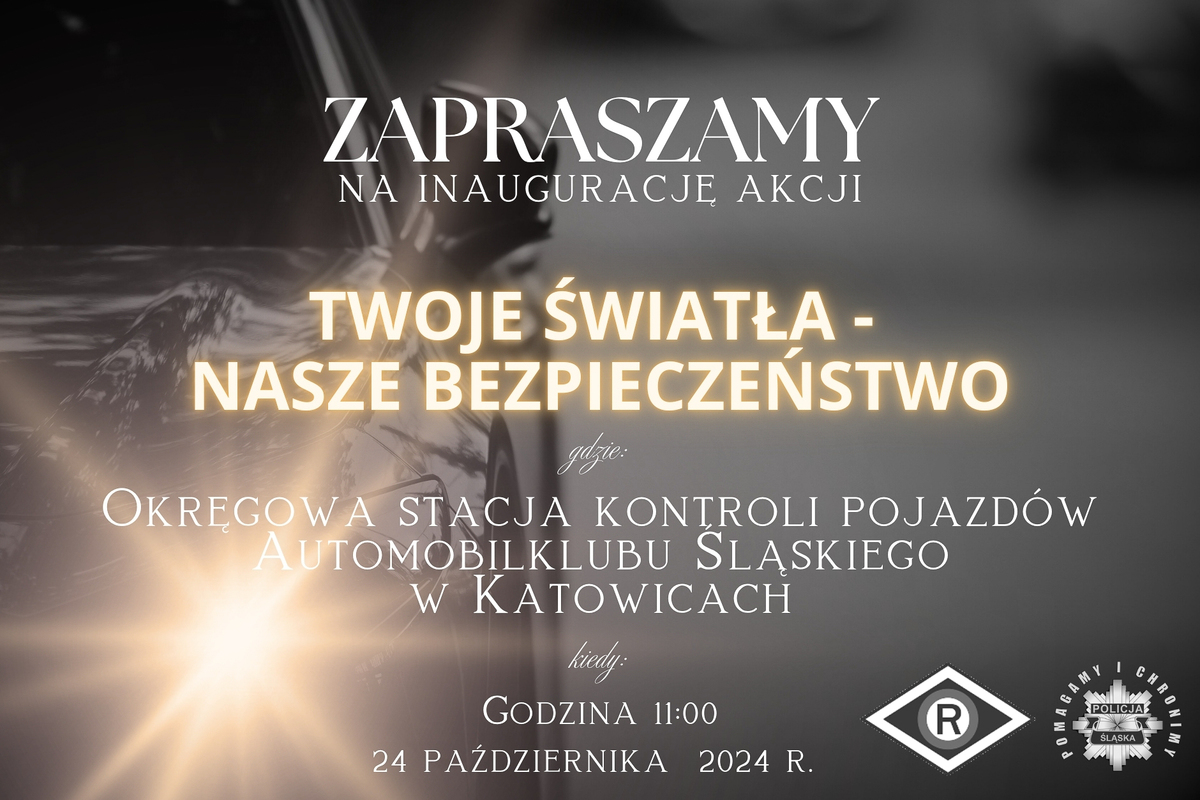 zdjęcie kolorowe: plakat zachęcający do udziału w inauguracji działań „Twoje Światła – Nasze Bezpieczeństwo”