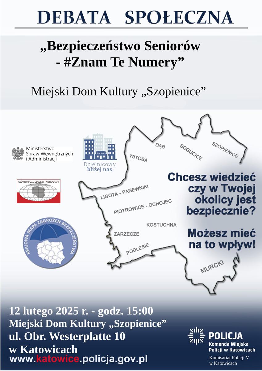 Na zdjęciu plakat promujący debatę