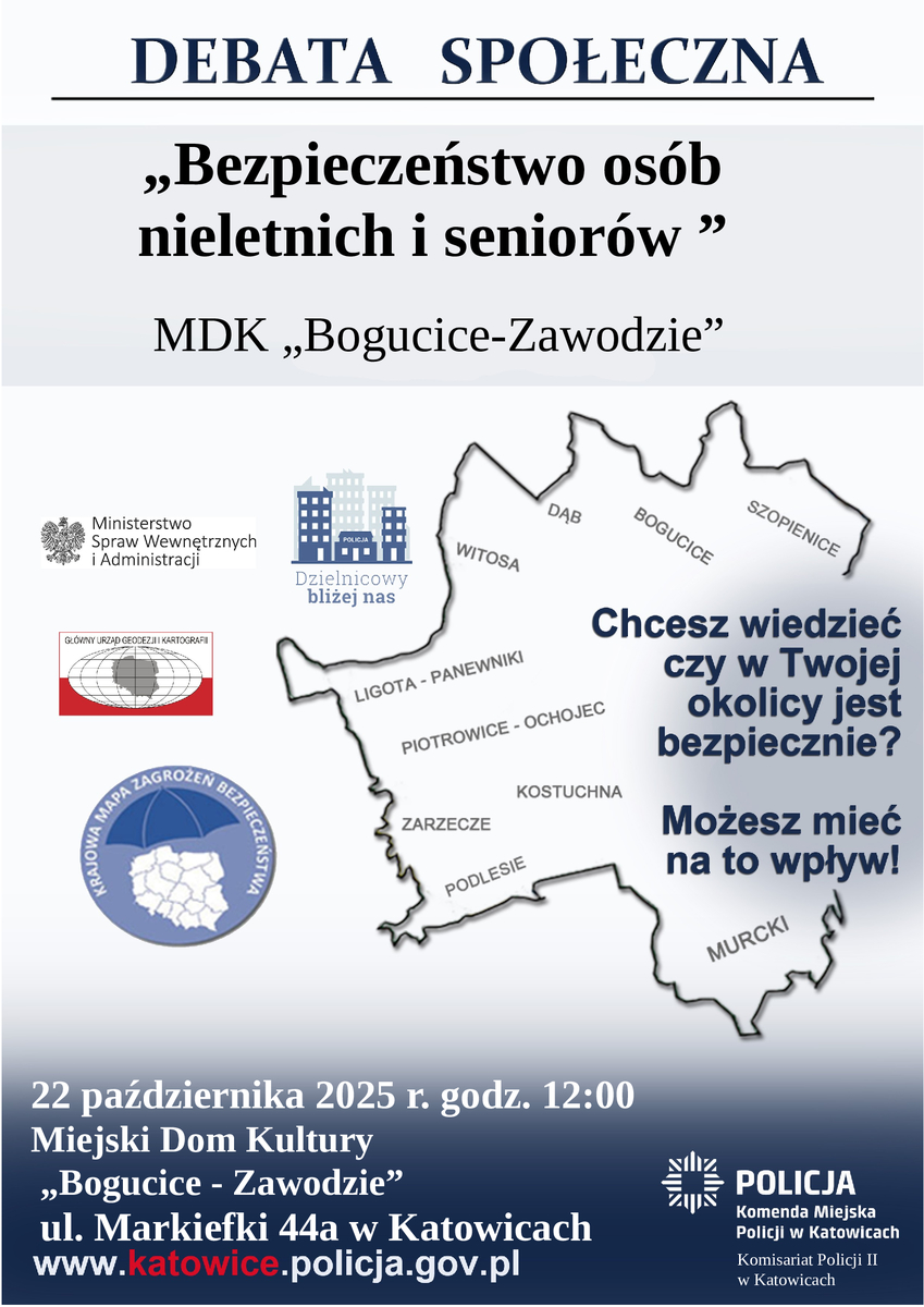 Na zdjęciu plakat promujący debatę