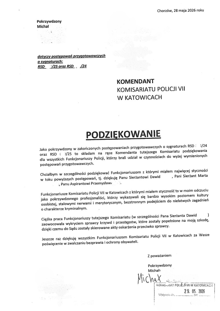 podziękowania