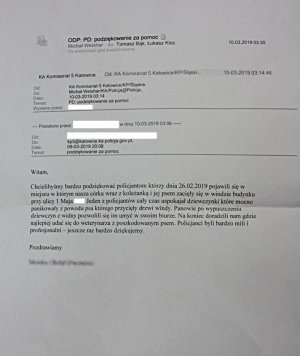 wiadomość e-mail do Kierownika Dzielnicowych KP V Katowice