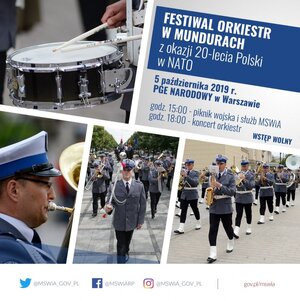 zdjęcie kolorowe: plakat promujący Festiwal Orkiestr w Mundurach