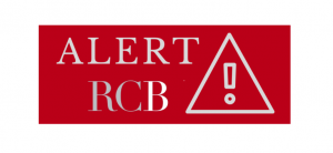 zdjęcie kolorowe: na czerwonym tle napis białymi literami ALERT RCB