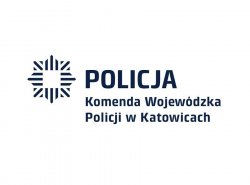 zdjęcie kolorowe: na białym tle granatowy napis o treści Komenda Wojewódzka Policji w Katowicach