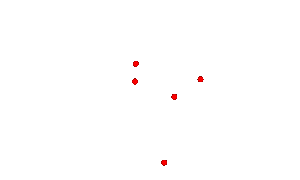 zdjęcie kolorowe: mapa konturowa Polski z zaznaczonymi miejscami, gdzie doszło do wypadków drogowych
