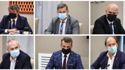 zdjęcie kolorowe: spotkanie wiceministra Macieja Wąsika z przedstawicielami związków zawodowych zrzeszających funkcjonariuszy służb mundurowych MSWiA.