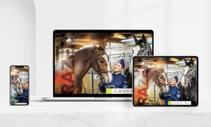 zdjęcie kolorowe: policjant z koniem służbowym jako tapeta na telefon komórkowy