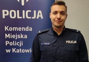 zdjęcie kolorowe: sierżant Kornel Hejduk dzielnicowy rejonu nr 44