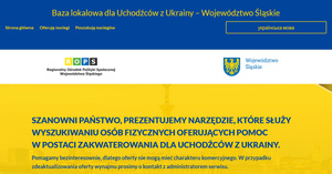 zdjęcie kolorowe: Baza lokalowa dla uchodźców z Ukrainy – województwo śląskie. Szanowni Państwo, prezentujemy narzędzie, które służy wyszukiwaniu osób fizycznych oferujących pomoc w postaci
zakwaterowania dla uchodźców z Ukrainy. Pomagamy bezinteresownie, dlatego oferty nie mogą
mieć charakteru komercyjnego. W przypadku zdezaktualizowania oferty wynajmu prosimy o
kontakt z administratorem serwisu.