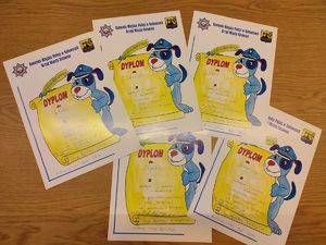zdjęcie kolorowe: dyplomy dla dzieci za udział w konkursach profilatycznych