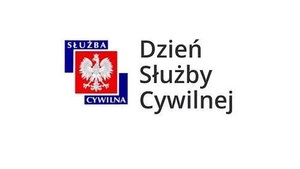 zdjęcie kolorowe: na białym tle godło Polski i napis Dzień Służby Cywilnej