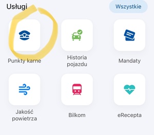 zdjęcie kolorowe: zrzut strony, na które przedstawiono ikony, w którą należy kliknąć aby sprawdzić punkty karne