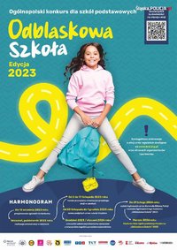 zdjęcie kolorowe: plakat przedstawiający konkurs &quot;Odblaskowa Szkoła&quot;