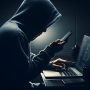 zdjęcie kolorowe: mężczyzna patrzący w ekran telefonu