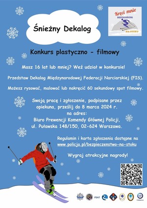 zdjęcie kolorowe: plakat zachęcający do udziału w konkursie Śnieżny Dekalog