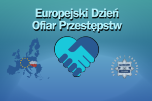 zdjęcie kolorowe: plakat informujący o Europejskim Dniu Ofiar Przestępstw