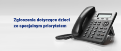 zdjęcie kolorowe: przedstawiające telefon stacjonarny. Zgłoszenia dotyczące dzieci ze specjalnym priorytetem