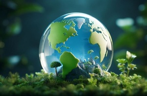 zdjęcie kolorowe: grafika przedstawiająca kulę ziemską