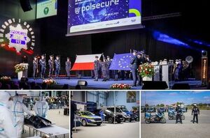 zdjęcie kolorowe: kolaż zdjęć z targów POLSECURE 2024