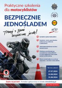 zdjęcie kolorowe: plakat zachęcający do udziału w warsztatach dla motocyklistów