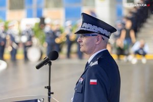 zdjęcie kolorowe: Komendant Wojewódzki Policji w Katowicach nadinsp. Mariusz KRZYSTYNIAK