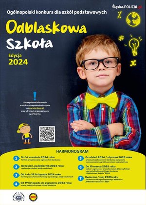 zdjęcie kolorowe: plakat zachęcający do udziału w konkursie &quot;Odblaskowa szkoła&quot;