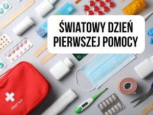 zdjęcie kolorowe: plakat informujący o Światowy Dzień Pierwszej Pomocy