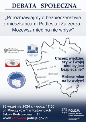 zdjęcie kolorowe: plakat zachęcający do debaty
