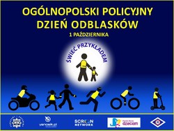 zdjęcie kolorowe: plakat zachęcający do noszenia odblasków