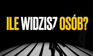 zdjęcie kolorowe: z napisem o treści: Ile widzisz osób