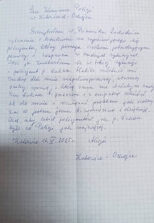 na zdjęciu podziękowania