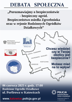 Na zdjęciu plakat promujący debatę