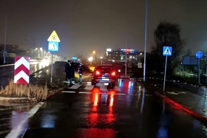 Na zdjęciu miejsce zdarzenia drogowego